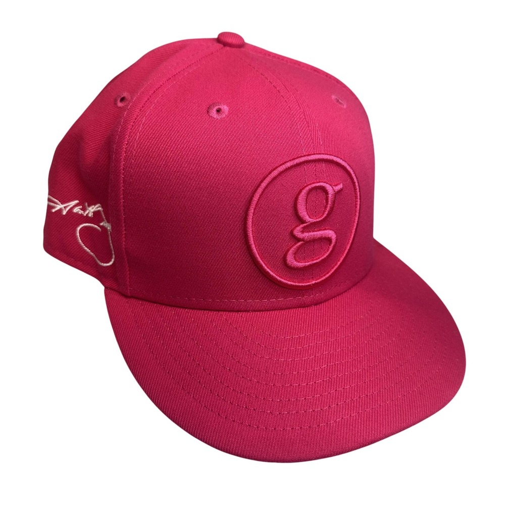 New Era Hat Cap Snap Back Mens One Size Pink G Logo 9FIFTY Embroidered Flat Bill